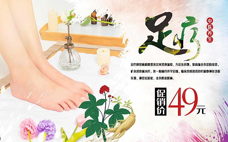 中医养生足疗宣传海报