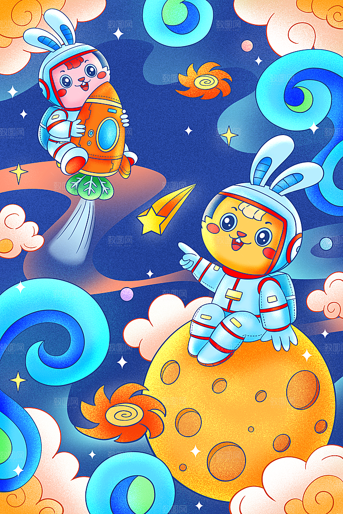 中国风兔子新年插画