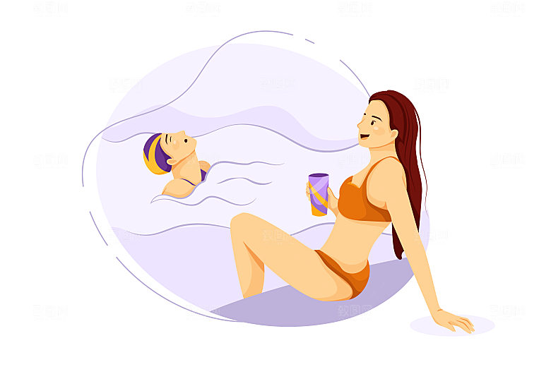 卡通手绘运动插画