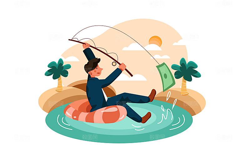 矢量卡通社交娱乐生活场景插画