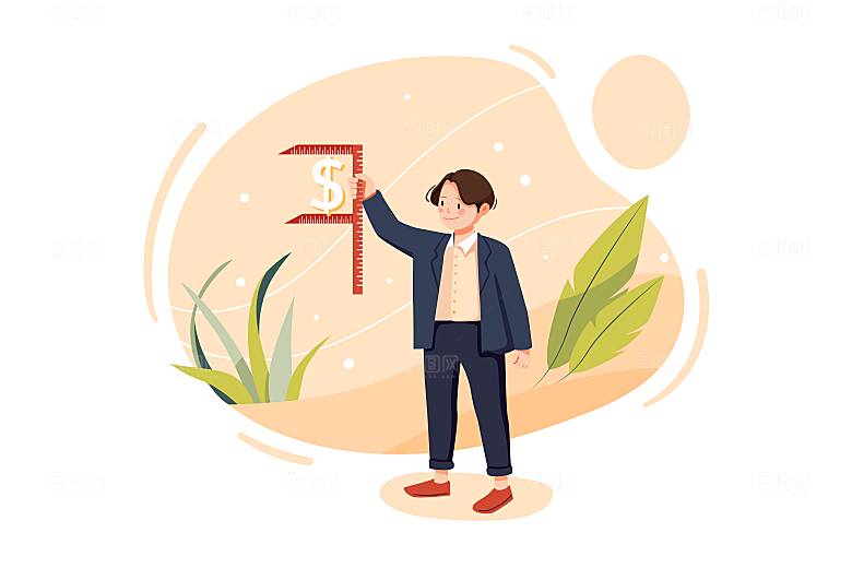 矢量金融商务场景插画