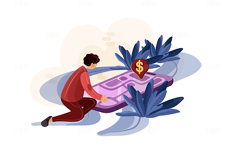 矢量商务办公社交场景插画