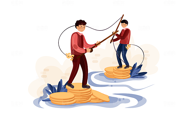 矢量商务办公社交场景插画