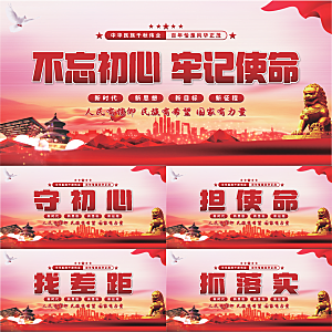 不忘初心党建展板
