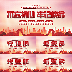 不忘初心党建展板