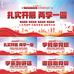 两学一做党建展板系列