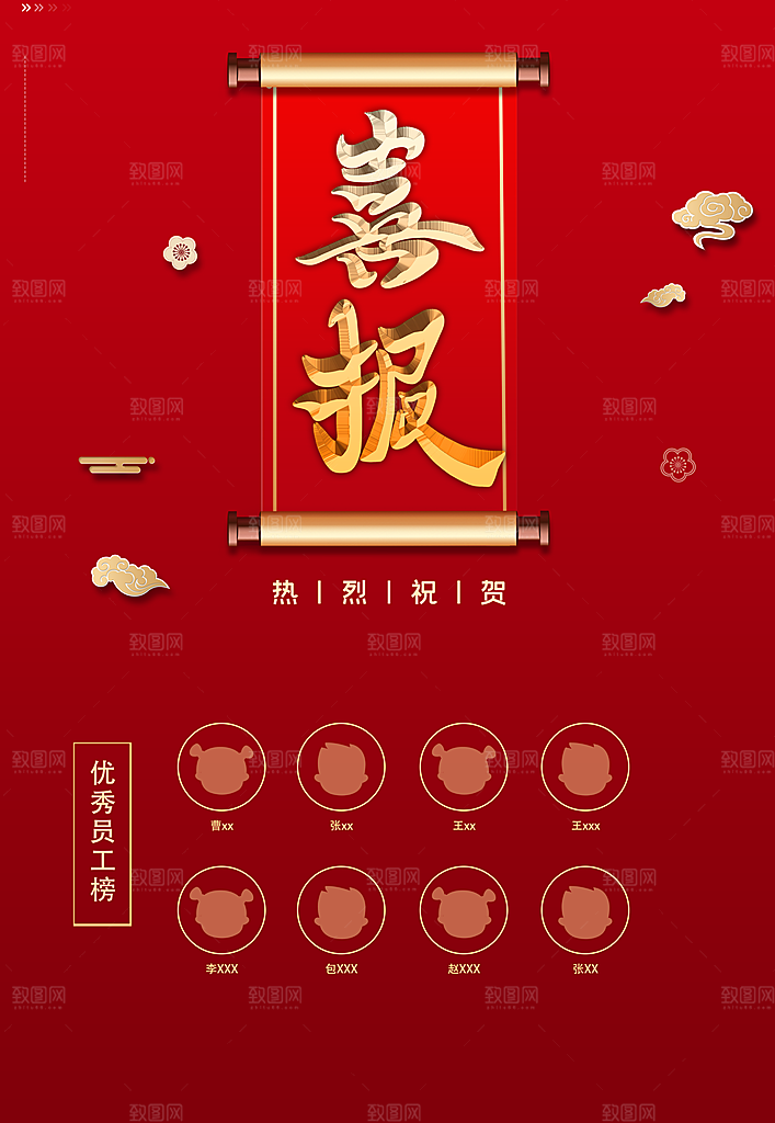 喜报企业优秀员工榜