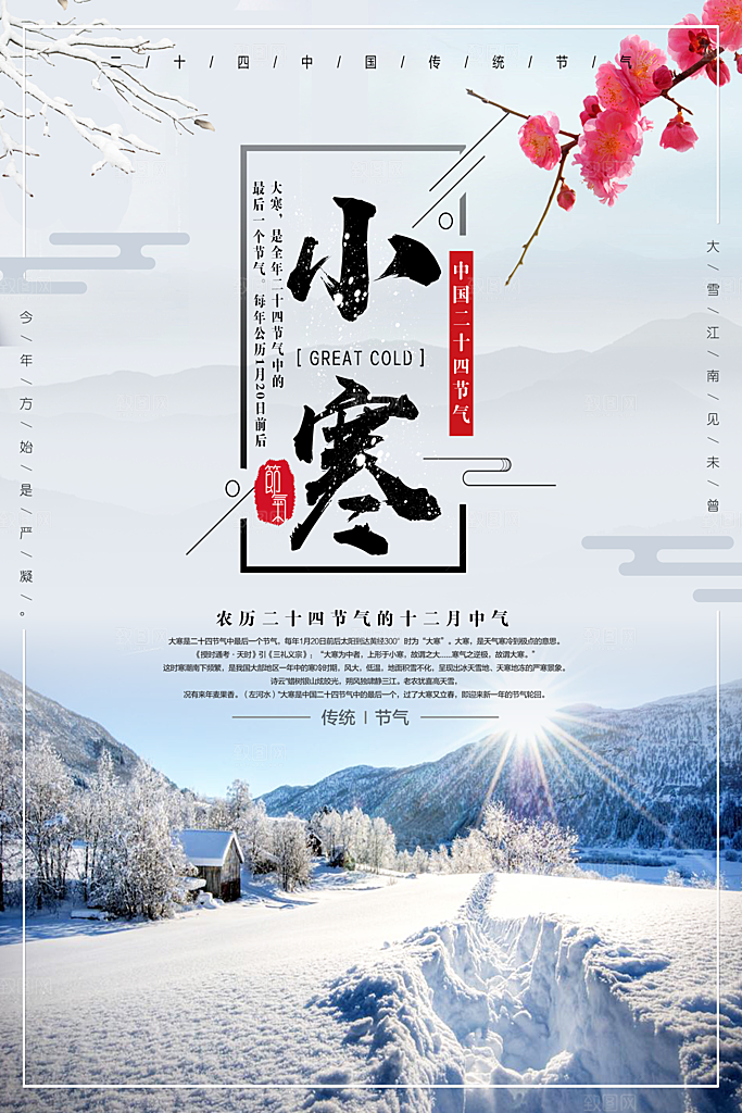 二十四节气宣传小寒海报