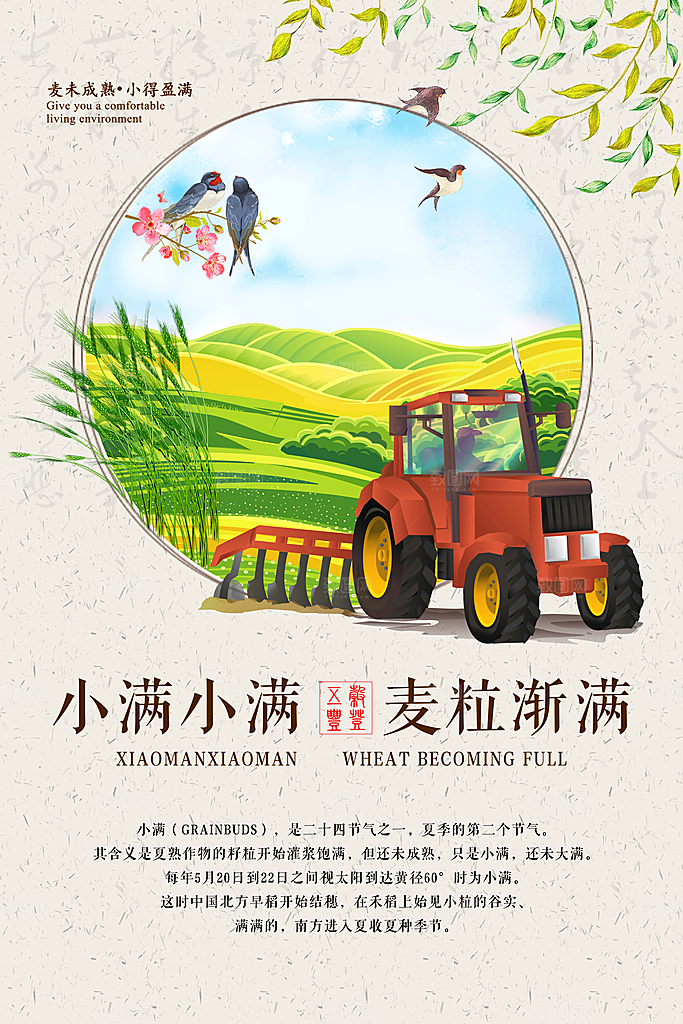 二十四节气海报小满文化海报