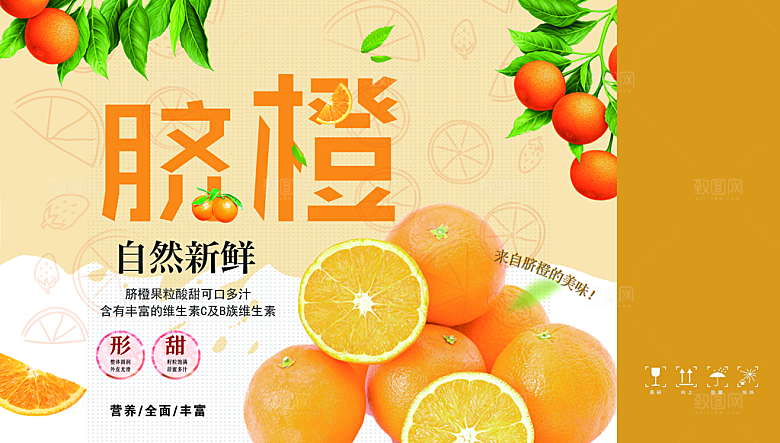 自然新鲜脐橙海报