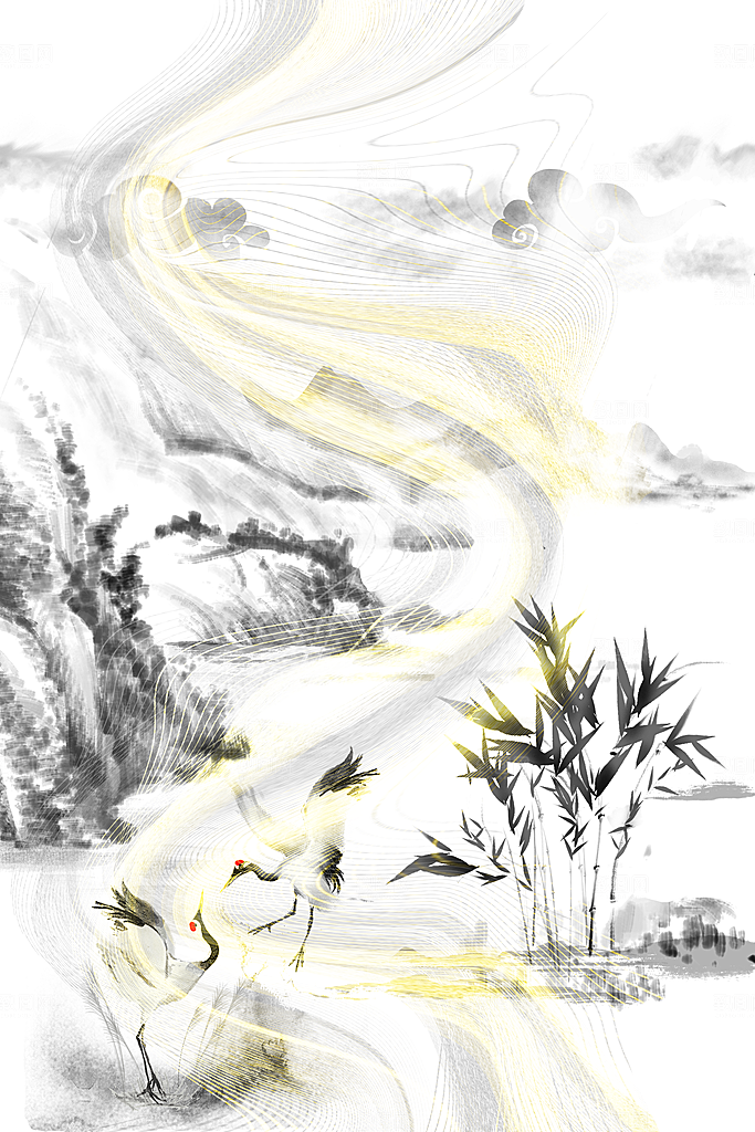 中国风大气山水背景