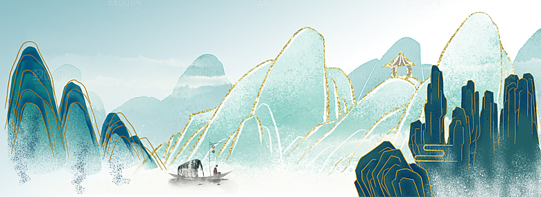 中国风大气山水背景