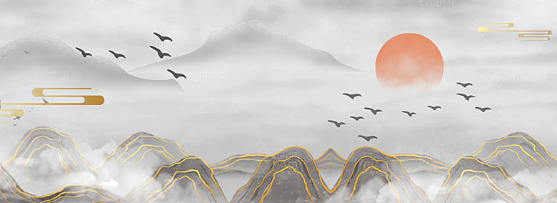 中国风大气山水背景