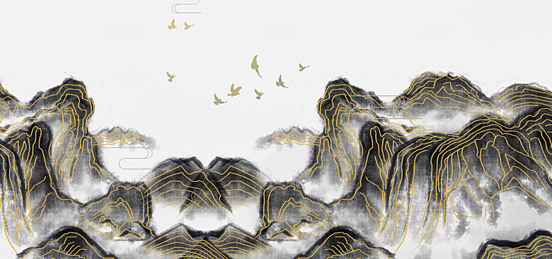 中国风大气山水背景
