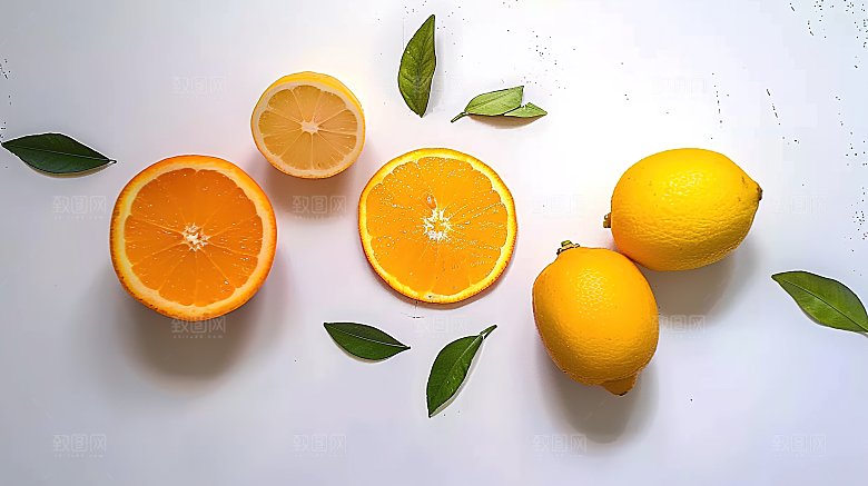 橙子新鲜水果美味健康维c绿色高清果肉