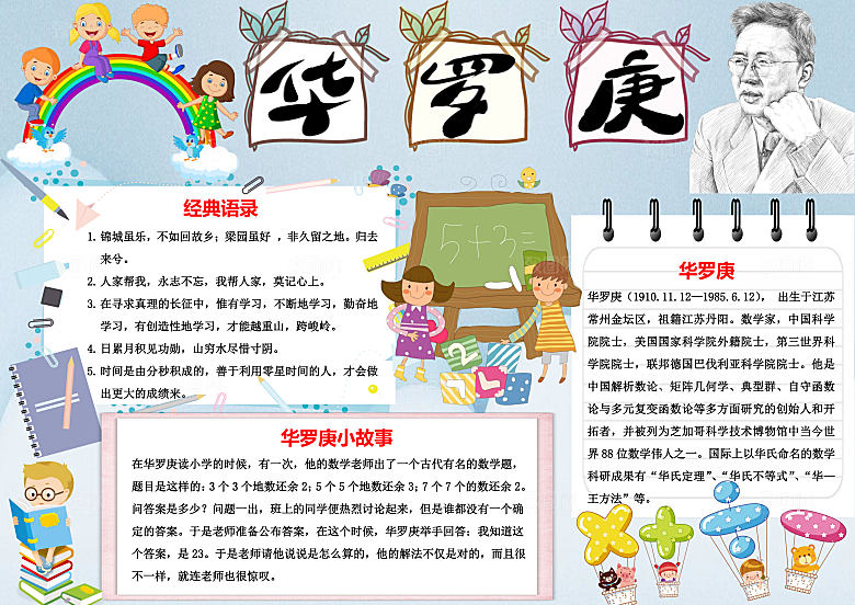 华罗庚word手抄报