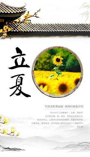 中国传统节日立夏海报