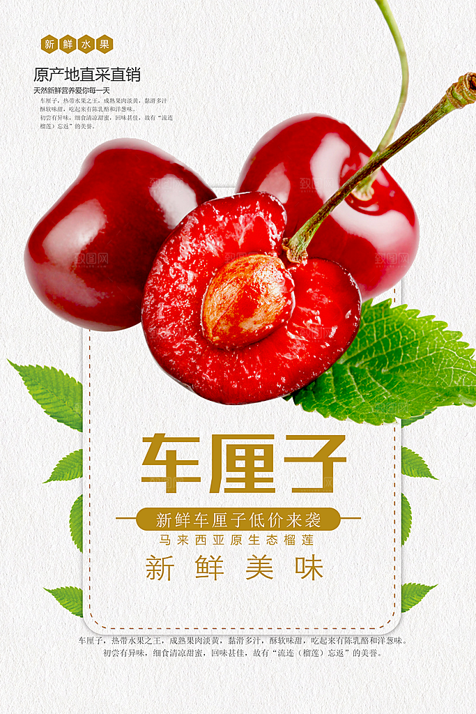 新鲜水果车厘子海报