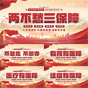 两不愁三保障党建展板系列