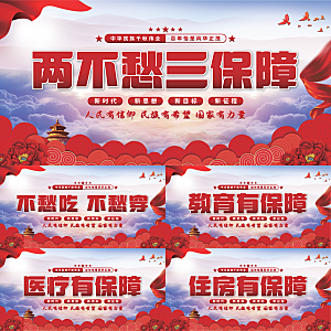 两不愁三保障党建展板