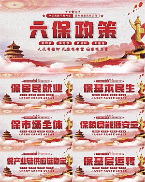 六保政策党建展板系列