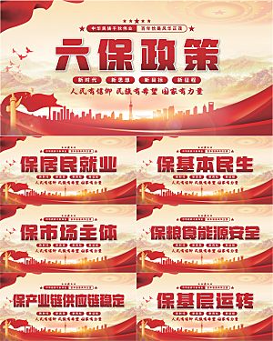 六保政策党建展板系列