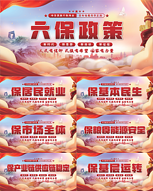 六保政策党建展板系列