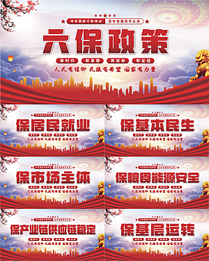 六保政策党建展板系列