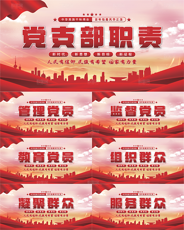 党支部职责党建展板系列