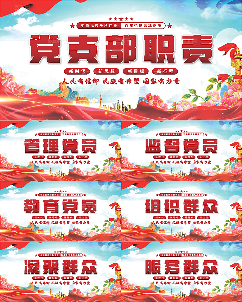 党支部职责党建展板系列