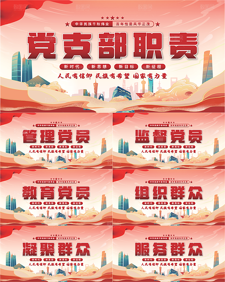 党支部职责党建展板系列
