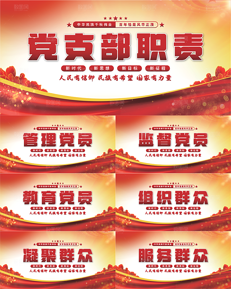 党支部职责党建展板系列