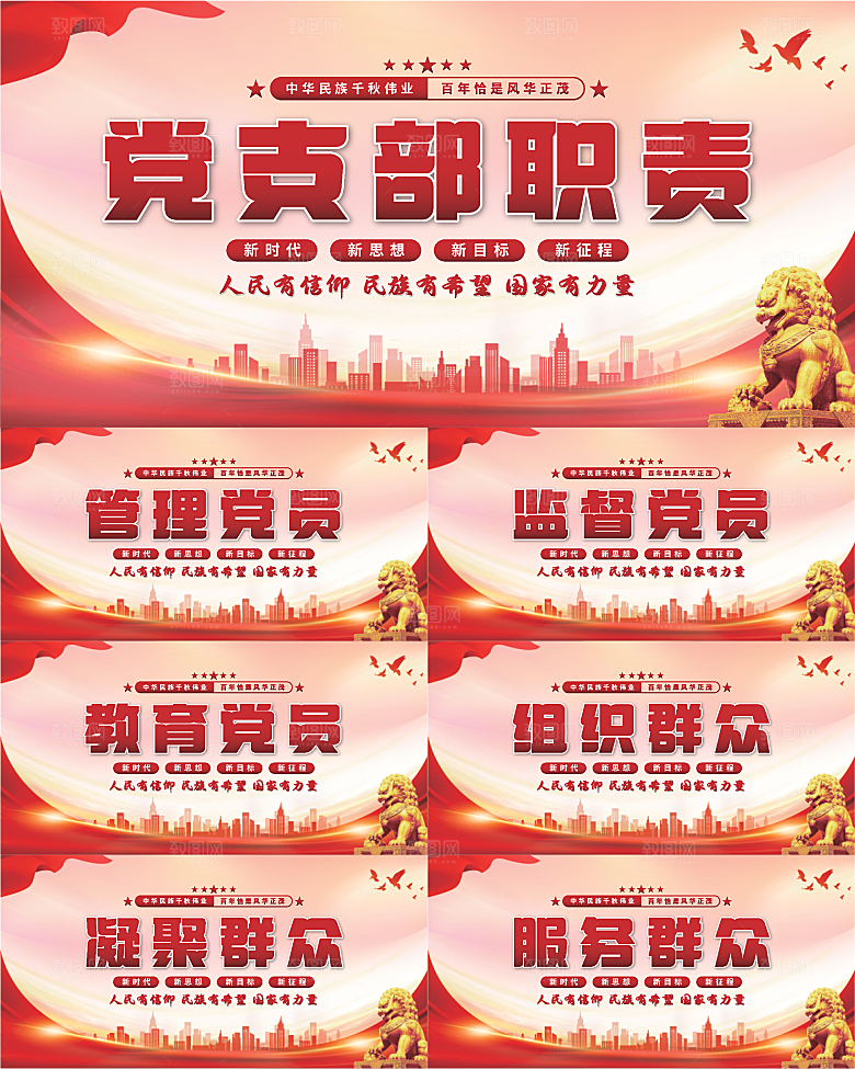 党支部职责党建展板系列