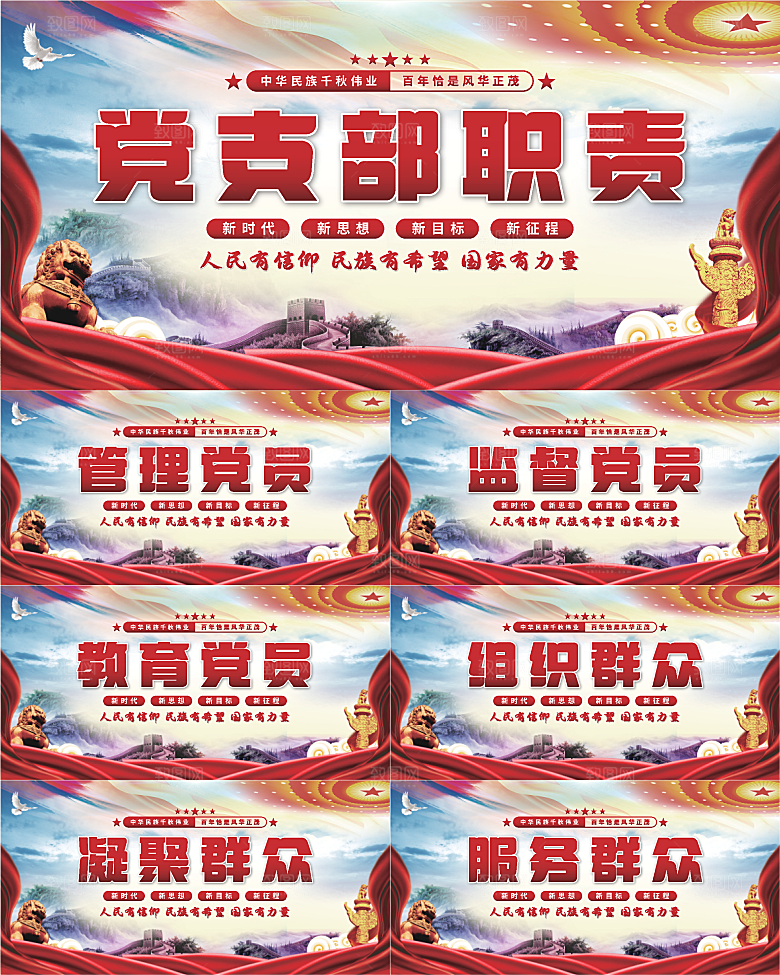 党支部职责党建展板系列