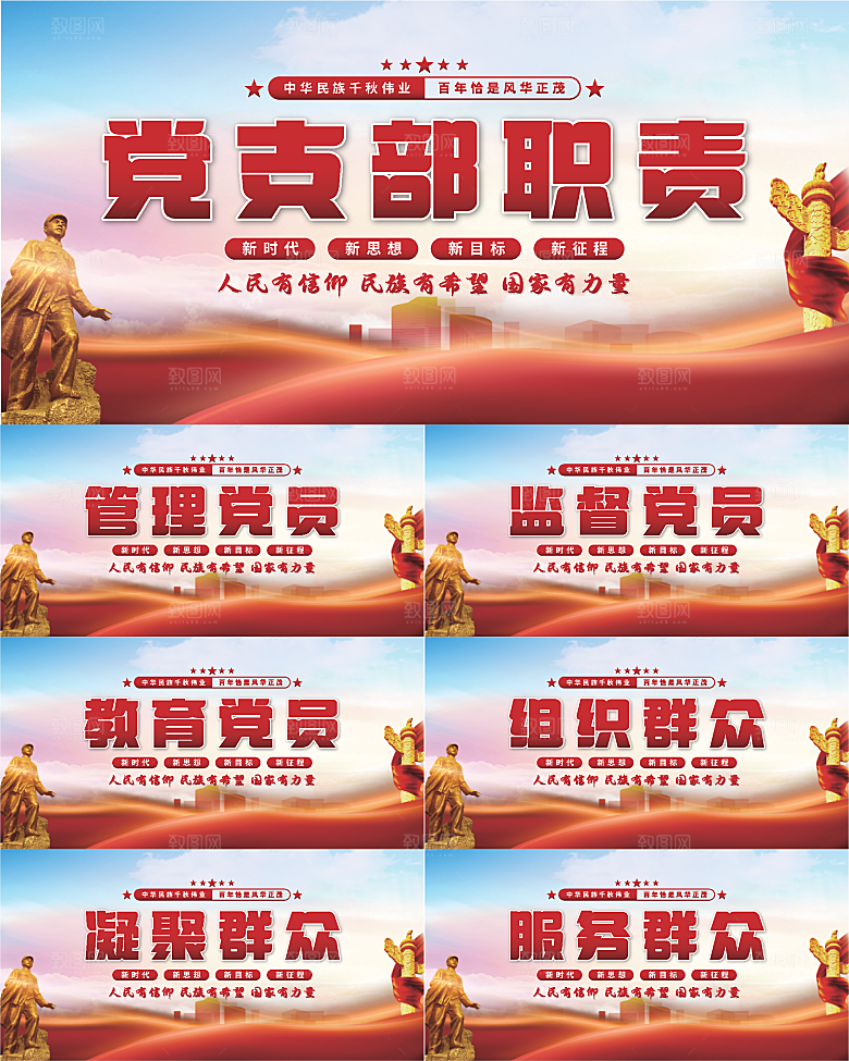党支部职责党建展板系列