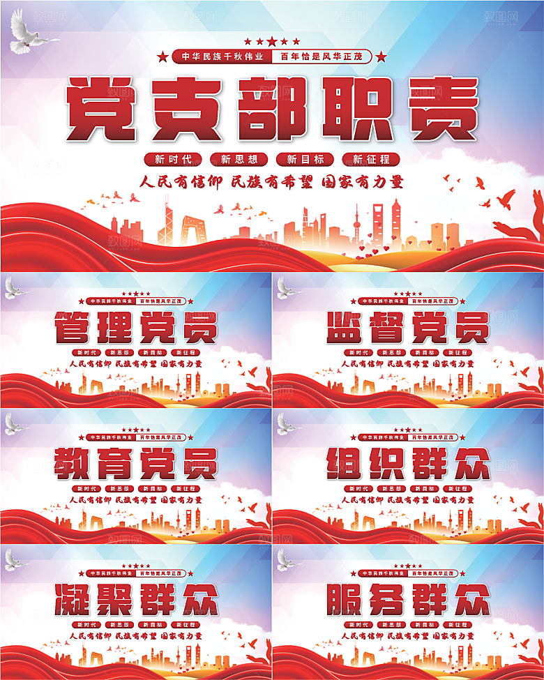 党支部职责党建展板系列
