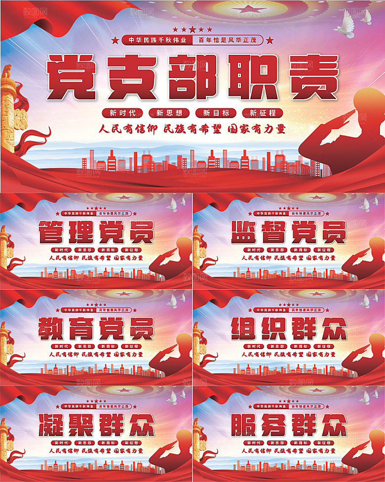 党支部职责党建展板系列