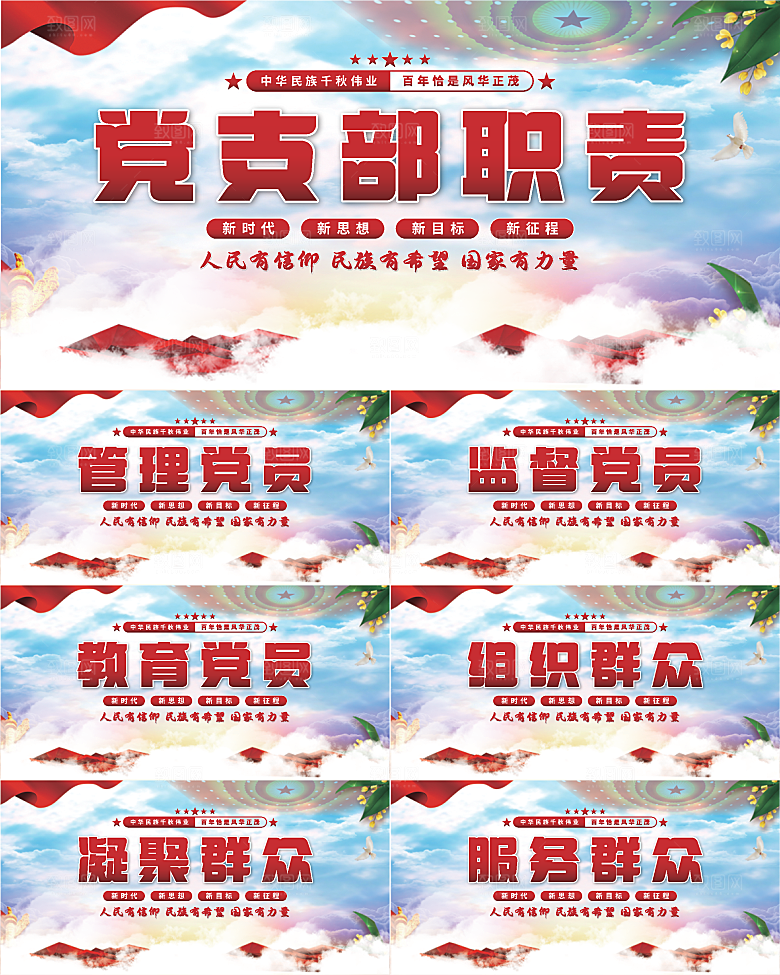 党支部职责党建展板系列