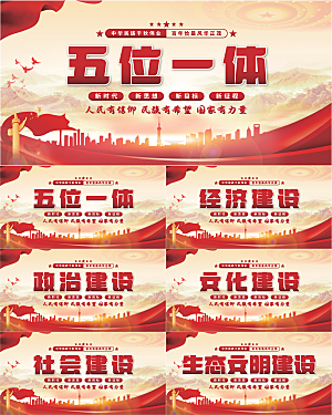 五位一体党建展板系列