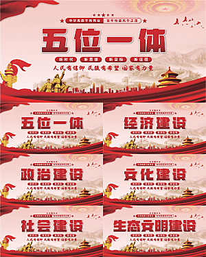 五位一体党建展板系列
