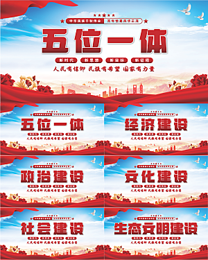 五位一体党建展板