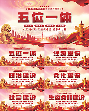 五位一体党建展板