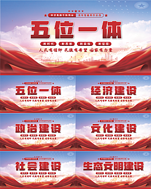 五位一体党建展板