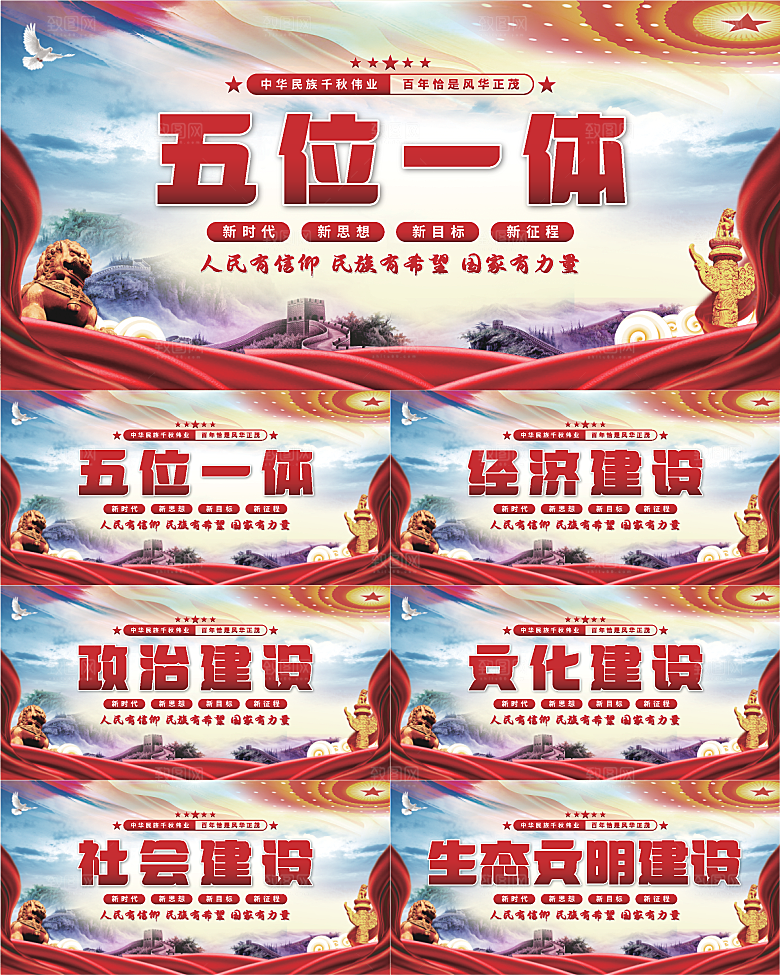 五位一体党建展板系列