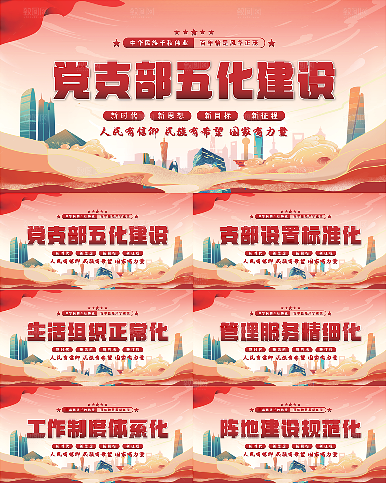 五化建设党建展板系列