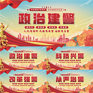 政治建警党建展板系列