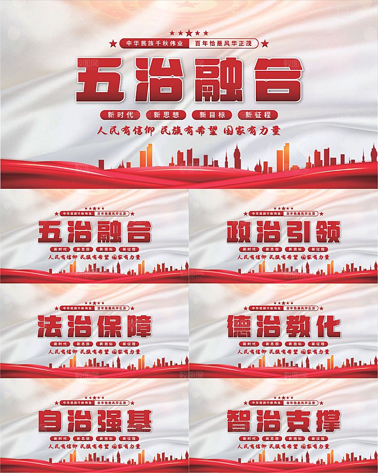 五治融合党建展板系列