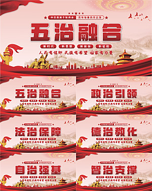 五治融合党建展板系列
