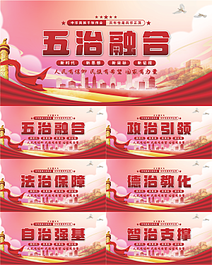 五治融合党建展板系列