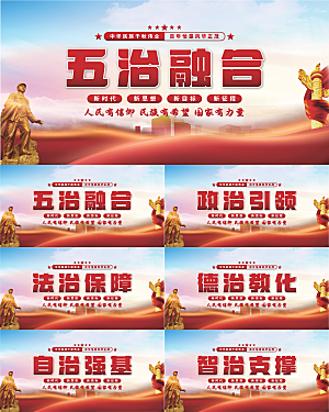 五治融合党建展板系列